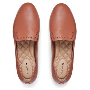 Birdies The Starling Leather Laser Cut Flat Loafer Whiskey Brown US 8